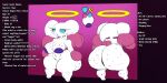 ableist_slur areola big_breasts big_butt breasts butt chao_(sonic) english_text female genitals genki_diama halo hero_chao hi_res homophobic_slur huge_butt huge_hips huge_thighs humanoid inverted_nipples latluxlula model_sheet nipples nude purple_areola question_mark sega slur solo sonic_the_hedgehog_(series) text thick_thighs vulva white_body wide_hips
