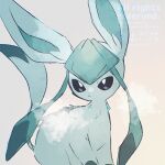  blue_eyes closed_mouth commentary_request glaceon highres no_humans no_sclera pokemon pokemon_(creature) pokemon_focus sidelocks solo tail uoxou_471 