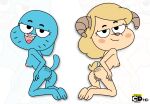 2026 2_horns 3_toes 4_fingers absurd_res anthro anus areola artist_name black_eyebrows black_eyes black_markings black_text blonde_hair blowup_background blue_body blue_fur blue_tail blush blush_stickers bovid breasts butt butt_tattoo c.dash37 caprine cartoon_network chi_chi's_mom closed_smile curved_horn domestic_cat duo english_text eyebrows eyelashes facial_markings fangs feet felid feline felis female female_anthro fingers fur genitals goat grey_horn hair half-closed_eyes head_markings head_turned heart_symbol hi_res horn humanoid_genitalia humanoid_vulva kneeling leaning leaning_forward long_hair looking_at_viewer looking_back looking_back_at_viewer mammal markings medium_breasts mouth_closed narrowed_eyes nicole_watterson nipples nude nude_anthro nude_female open_mouth open_smile pink_areola pink_nipples pink_nose pink_tongue presenting presenting_hindquarters purple_nose rear_view short_tail simple_background smile tail tan_body tan_fur tattoo teeth text text_tattoo the_amazing_world_of_gumball toes tongue toony vulva whisker_markings yellow_tail