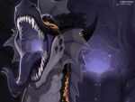 aetherios black_body bodily_fluids dragon drooling drooling_tongue ear_piercing ear_ring fangs feral fin fire flippers forked_tongue hi_res hoffersanchez horn light light_mouth male mouth_shot mythological_creature mythological_scalie mythology open_mouth piercing predator/prey purple_body purple_mouth purple_scales purple_tongue ring_piercing saliva scales scalie snout solo spikes teeth throat tongue tongue_out vore yellow_eyes