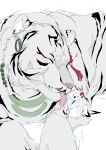  absurdres animal_focus animalization bird closed_eyes commentary_request highres illusion_moon jichuan_(path_to_nowhere) korean_commentary licking lying on_stomach path_to_nowhere tiger white_background xiaofeng_(path_to_nowhere) 