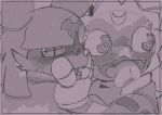 anthro bandai_namco bite_mark bite_mark_on_tongue blush chiropmon cloak clothing cowl digimon digimon_(species) digimon_beatbreak duo embarrassed gekkomon gloves handwear hi_res long_tongue male male/male pupils sharp_teeth teeth tongue tongue_out unusual_pupils yogurtpubes