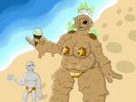 3_fingers absurd_res areola beach big_areola big_hands breasts chef_(elmeganoob) clothing colored_fire dessert duo elmeganoob female fingers fire food golden_week goo_creature green_fire green_lips hi_res human humanoid ice_cream lips male male/female mammal monster pasties sea sibling_(lore) sister_(lore) slightly_chubby speedo spirit swimwear water