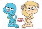 2026 2_horns 3_toes 4_fingers absurd_res anthro artist_name barefoot bikini black_eyebrows black_eyes black_markings blonde_hair blowup_background blue_body blue_fur blue_tail blush blush_stickers bovid breasts butt butt_tattoo c.dash37 caprine cartoon_network chi_chi's_mom closed_smile clothed clothed_anthro clothed_female clothing curved_horn domestic_cat duo english_text eyebrows eyelashes facial_markings fangs feet felid feline felis female female_anthro fingers fur goat gold_bikini golden_week grey_horn hair half-closed_eyes head_markings head_turned heart_symbol hi_res holidays horn kneeling leaning leaning_forward long_hair looking_at_viewer looking_back looking_back_at_viewer mammal markings medium_breasts mother's_day mouth_closed narrowed_eyes nicole_watterson open_mouth open_smile pink_nose pink_tongue presenting presenting_hindquarters purple_nose rear_view red_text short_tail simple_background smile swimwear tail tan_body tan_fur tattoo teeth text text_tattoo the_amazing_world_of_gumball toes tongue toony two-piece_swimsuit whisker_markings yellow_tail