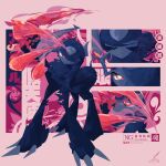 absol artist_name bluesky_username bright_pupils claws commentary_request highres instagram_username mega_absol_z mega_pokemon multiple_views no_humans pink_background pokemon pokemon_(creature) pokemon_focus red_eyes tail thatonehaxorus twitter_username watermark white_pupils 