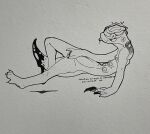 absolutekan alien anthro barely_visible_genitalia bodily_fluids breasts female genitals hi_res humanoid masturbation solo