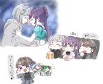  3girls :t ^_^ black_ribbon black_shirt black_sweater blush bob_cut braid brown_hair bucket closed_eyes crown_braid earrings eating eighth_note embarrassed flying_sweatdrops food frown fujishima_megumi fujishima_megumi_(post-graduation_casual) green_eyes green_shirt grey_hair grey_jacket hair_ornament hasu_no_daisankaku heads_together holding_shikishi inverted_bob jacket jewelry long_hair long_sleeves love_live! love_live!_hasu_no_sora_jogakuin_school_idol_club love_live!_hasu_no_sora_jogakuin_school_idol_club_bloom_garden_party meta moso_(expect66) multicolored_hair multiple_girls multiple_views musical_note neck_ribbon open_clothes open_jacket open_mouth otomune_kozue otomune_kozue_(post-graduation_casual) otomune_kozue_(summer_training_wear) pink_shirt ponytail popcorn purple_hair red_streaks ribbon shirt short_hair short_sleeves side_ponytail sidelocks sitting spoken_musical_note star_(symbol) star_earrings star_hair_ornament streaked_hair suit_jacket sweater theater_seating thick_eyebrows translation_request watching_movie yugiri_tsuzuri yugiri_tsuzuri_(post-graduation_casual) yugiri_tsuzuri_(summer_training_wear) 
