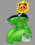 2026 areola bag big_areola big_breasts big_nipples black_clothing black_eyes black_shirt black_topwear blonde_hair blush breast_squish breasts clothed clothing colored digital_media_(artwork) electronic_arts elemental_creature elemental_humanoid eyelashes eyewear eyewear_on_head female fertilizer flora_fauna flower flower_creature freckled_face freckles genitals goggles goggles_on_head green_areola green_body green_nipples grey_background hair hand_on_breast hand_on_own_breast holding_breast huge_breasts humanoid kneeling leaf leaf_arms mapuliart navel nipples not_furry open_mouth orange_face pantsless petal_hair petals plant plant_humanoid plants_vs._zombies plants_vs._zombies_heroes popcap_games pseudo_hair question_mark red_eyewear red_goggles red_mouth red_tongue shaded shirt simple_background solar_flare_(pvz) solo squish sunflower_(pvz) thick_thighs three-quarter_view tongue topwear vulva yellow_petals yellow_sclera