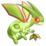  claws closed_mouth commentary_request flygon full_body no_humans pokemon pokemon_(creature) pokemon_focus simple_background smile solo twitter_username wings yujyu 