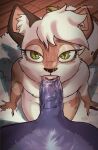  animated anthro bananitryi bedroom_eyes felid feline first_person_view hi_res male male/male mammal narrowed_eyes oral pasufani seductive solo 