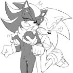 2024 anthro black_body blush blush_lines breast_fondling breast_grab breast_play breasts clothing crossgender ctrl_bullet duo emanata eulipotyphlan eyelashes eyes_closed female flash_emanata fluffy fluffy_chest fondling footwear fur fur_markings hand_on_breast heart_symbol hedgehog male mammal markings monochrome mtf_crossgender nipple_fetish nipple_play nipples pubes sega shadow_the_hedgehog shoes sonic_the_hedgehog sonic_the_hedgehog_(series) teasing