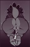 2026 after_sex all_fours anthro anus big_butt bodily_fluids butt claws countershade_butt countershading cum cum_drip cum_from_vagina cum_in_vagina cum_inside digital_drawing_(artwork) digital_media_(artwork) dripping feet female generation_1_pokemon genital_fluids genitals jekerela monochrome nintendo pokemon pokemon_(species) raised_tail rear_view sandslash shaking short_tail solo spines sunny_(jekerela) tail vaginal_fluids vulva
