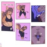 ambiguous_gender anthro bodily_fluids clothing dried_nasal_mucus duo extreme_size_difference face_in_crotch female hexel_(scalesack) hi_res hog-nosed_snake inside_clothing mammal pubes reptile rodent scalesack_(hex) scalie sciurid size_difference smothering snake snot trapped_in_clothing tree_squirrel
