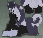 anal anal_penetration anthro balls black_nose bodily_fluids butt canid canine canis cum cum_in_ass cum_inside darkwolf_(darkwolfdemon) digital_media_(artwork) domestic_dog duo erection extreme_french_kiss french_kissing from_behind_position gear_(foxgear) genital_fluids genitals hi_res husky kissing knotting lilythekitsune long_tongue male male/male male_penetrated male_penetrating male_penetrating_male mammal mythological_canine mythological_creature mythology nordic_sled_dog nude penetration penile penile_penetration penis pillow prone_bone_position scar sex spitz tail tongue tongue_out werecanid werecanine werecreature werewolf wolf