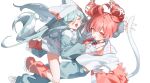  2girls :d ^_^ absurdres ahoge aqua_hair aqua_pants aqua_sweater bare_legs beanie blunt_bangs blush breasts camisole cat_tail closed_eyes commentary drill_hair facing_another flower from_above hair_between_eyes hair_flower hair_ornament hat hat_with_ears hatsune_miku highres hug jacket kasane_teto leg_warmers lo-ta long_hair long_sleeves looking_at_viewer multicolored_jacket multicolored_sweater multiple_girls neck_ribbon open_clothes open_jacket open_mouth pants pppp_(vocaloid) red_eyes red_hair red_jacket red_leg_warmers ribbon shoes sidelocks simple_background skirt sleeves_past_fingers sleeves_past_wrists smile sweater tail twin_drills two-tone_jacket untranslatable_commentary utau very_long_hair vocaloid white_background white_camisole white_hat white_jacket white_shoes white_skirt 