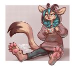  2022 4_toes 5_fingers absurd_res anthro braided_hair breasts clothed clothing digital_media_(artwork) dragonfu eyebrows eyelashes feet female fingers green_eyes hair hi_res horn toes tongue 