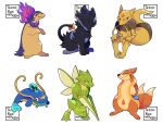 2022 2_tails anthro biped black_body black_fur black_hair black_tail blue_ears blue_tail brown_tail chromatic_aberration claws cutlery dipstick_tail eyes_closed feral fire floatzel fur generation_1_pokemon generation_3_pokemon generation_4_pokemon generation_8_pokemon green_body green_horn green_wings hair hi_res hisuian_form hisuian_typhlosion holding_spoon horn kadabra kitchen_utensils looking_at_viewer luxray markings multi_tail multicolored_body multicolored_fur nintendo nowheremotel orange_ears orange_tail paws pokemon pokemon_(species) purple_body purple_ears purple_eyes purple_fur purple_tail quadruped regional_form_(pokemon) screentone scyther smile spoon star_tipped_tail striped_body striped_fur striped_markings stripes tail tail_markings tan_body tan_fur tan_tail tan_tail_tip tools two_tone_body two_tone_fur two_tone_tail watermark whiscash wings yellow_body yellow_ears yellow_fur yellow_tail