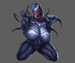 abs absurd_res angry big_breasts black_body breasts claws featureless_crotch female full-length_portrait hi_res humanoid long_tongue marvel mug_m8 muscular muscular_female no_pupils nude nude_female portrait sharp_teeth she-venom solo symbiote teeth tentacles tongue venom_(marvel) white_eyes