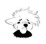  anthro blush bodily_fluids bust_portrait cheek_tuft ears_down facial_tuft front_view hair ill messy_hair pivoted_ears portrait princelykaden sad simple_background simple_eyes sketch snot solo sweat tuft 