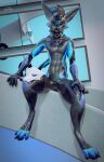  3d_(artwork) absurd_res anthro changed_(video_game) devy_sh digital_media_(artwork) hi_res hybrid latex male male/male puro_(changed) rexouium solo vrchat 