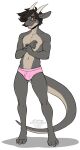  2022 alpha_channel anthro artist_name barefoot blush bulge claws clothed clothing dated digital_media_(artwork) dragon eyewear feet full-length_portrait glasses hair hi_res horn kittydee male navel open_mouth pink_clothing pink_underwear portrait simple_background solo standing text toe_claws topless transparent_background underwear 