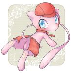  absurd_res apron blush butt clothing doneru floating hat headgear headwear hi_res kerchief legendary_pok&eacute;mon looking_at_viewer looking_back mew nintendo paws pink_body pok&eacute;mon pok&eacute;mon_(species) pok&eacute;mon_caf&eacute;_mix presenting presenting_hindquarters simple_background solo video_games 