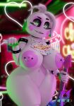  3d_(artwork) animatronic anthro areola avian bib big_areola big_breasts big_nipples bird black_sclera bracelet breasts chicken clothing digital_media_(artwork) ear_piercing eyelashes facial_markings female fingerless_gloves five_nights_at_freddy&#039;s five_nights_at_freddy&#039;s_2 galliform gallus_(genus) genitals geodat64 gloves green_clothing green_gloves green_handwear guitar handwear head_feathers head_markings head_tuft hi_res holding_guitar holding_musical_instrument holding_object huge_areola huge_breasts huge_nipples jewelry looking_at_viewer machine markings musical_instrument navel nipples nude phasianid piercing pink_areola pink_nipples plucked_string_instrument pussy robot rosy_cheeks scottgames sharp_teeth solo spiked_bracelet spikes string_instrument teeth text text_on_clothing thick_thighs toy_chica_(fnaf) tuft video_games white_body white_eyes wide_hips 