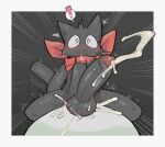 2026 abdominal_bulge anal anal_penetration balls big_penis black_background black_body black_skin blush blush_lines bodily_fluids border cum cum_splatter cumshot digital_media_(artwork) dildo dildo_sitting domestic_cat ears_up ejaculation exclamation_point felid feline felis feral genital_fluids genitals glans heart_symbol hi_res humanoid_genitalia humanoid_penis male mammal mostly_nude nichijou object_in_ass penetration penis pochiiwa red_scarf sakamoto_(nichijou) scarf scarf_only sex_toy sex_toy_in_ass sex_toy_insertion shaded simple_background simple_shading sitting solo speed_lines spread_legs spreading sweat sweatdrop sybian tail tail_motion tailwag tremble_spikes white_border