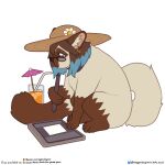 1:1 beverage clothing domestic_cat ear_piercing eyewear felid feline felis female feral glasses hat headgear headwear hermia_idril hi_res mammal piercing siamese_cat solo sun_hat sun_hat_only tablet tablet_pen the_gentle_giant trans_(lore) trans_woman_(lore)