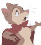  2022 anthro artist_name brown_body brown_fur buckteeth chest_tuft cloak clothing dated digital_media_(artwork) don_bluth fur hi_res mammal mouse mrs._brisby murid murine open_mouth rodent simple_background solo teeth the_secret_of_nimh tohupo tuft white_background 