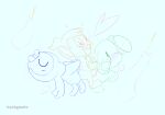 anal anal_penetration artist_name blush blush_lines bodily_fluids bunkymate chimchar cum cum_inside eyes_closed feral feral_on_feral generation_4_pokemon genital_fluids group group_sex happy happy_sex heart_symbol hi_res line_art male male/male nintendo penetration piplup pokemon pokemon_(species) quadruped reach_around sex simple_background starter_trio teal_background text threesome tongue trio turtwig