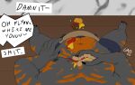 16:10 absurd_res belly burger clothing echo_(game) echo_(series) echo_project flynn_moore food gila_monster helodermatid hi_res holding_food holding_object lizard male markings messy navel nipples overweight reptile scalie speech_bubble stinky_spunker underwear weight_gain widescreen