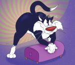 2026 3_toes 4_fingers alternate_version_at_paywall anthro ass_up belly bent_over big_butt biped black_body black_eyes black_fur butt butt_pose cheek_tuft colored curling_tail curvy_figure digital_drawing_(artwork) digital_media_(artwork) dipstick_tail domestic_cat ears_outwards facial_tuft feet felid feline felis fingers flat_colors footstool fur furniture gavanzude glistening glistening_butt gloves_(marking) happy head_tuft hi_res humanoid_hands humanoid_heel leg_markings lines_drawn looney_tunes male mammal markings motion_lines naturally_unclothed nude nude_anthro nude_male ottoman paws pinup pivoted_ears plantigrade pose presenting presenting_hindquarters raised_heel raised_tail red_nose shadow shaking_butt signature slightly_chubby slightly_chubby_anthro slightly_chubby_male smile socks_(marking) solo standing_on_toes sylvester_(looney_tunes) tail tail_markings thick_thighs tiptoes toes tuft tuxedo_cat warner_brothers whisker_spots whiskers white_belly white_body white_feet white_fur white_hands white_sclera white_tail_tip wide_hips wiggle_lines