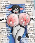 2019 4:5 absurd_res anthro begging big_breasts bodily_fluids bovid bovine breast_expansion breasts cattle close_to_bursting dialogue digital_media_(artwork) english_text expansion female hi_res holding_breast huge_breasts hyper hyper_breasts imminent_popping lactating lactation_denial mammal milk milk_inflation navel pain reddened_breasts round_breasts screaming signature solo somnax speech_bubble swimming_pool swollen_breasts tears tears_of_pain text towel