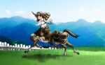16:10 2011 centaur clothed clothed_female clothed_taur clothing dated equid equid_taur european_mythology female fence full-length_portrait fully_clothed fully_clothed_female fully_clothed_taur gawein grass greek_mythology grey_hair hair hi_res humanoid_taur light_body light_skin mammal mammal_taur mountain mythology outside plant portrait saddle sky solo taur taur_clothing widescreen