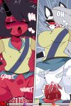 2026 2:3 abdominal_bulge anthro black_nose bodily_fluids bottomless bottomless_anthro bottomless_female bottomless_humanoid breasts canid canid_demon canine carliabot clothed clothing comic cum cunnilingus demon dialogue english_text eyes_closed female female_anthro female_humanoid ffm ffm_threesome fur genital_fluids genitals group hair hair_over_eye hellaverse hellhound helluva_boss hi_res horn humanoid imp loona_(helluva_boss) male male_humanoid mammal millie_(helluva_boss) moxxie_(helluva_boss) mythological_canine mythological_creature mythology nipple_outline open_mouth oral peak_(videogame) penis red_body red_sclera red_skin sex spread_legs spreading tail text tongue tongue_out topwear trio url vaginal vulva white_body white_eyes white_fur