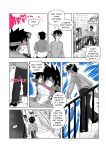 2025 anthro berny_(kaaski) blush bodily_fluids bottomwear chase_(kaaski) clothed clothing comic crinkling dialogue diaper diaper_under_clothing domestic_cat dragon english_text felid feline felis footwear fully_clothed fur furred_dragon furred_scalie group hi_res jack_(kaaski) kaaski male mammal mythological_creature mythological_scalie mythology outside pants scalie shirt shoes spot_color stairs sweat sweatdrop text thought_bubble topwear walking wearing_diaper