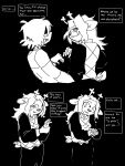 2026 3:4 ambiguous_gender ambiguous_human annoyed anthro antlers biped black_and_white black_background clothed clothing deer deltarune dialogue dialogue_box digital_drawing_(artwork) digital_media_(artwork) duo english_text female female_anthro hair hi_res horn human impwolf666 kris_dreemurr long_hair mammal monochrome new_world_deer noelle_holiday scut_tail short_hair short_tail simple_background snout snowgrave tail talking_to_another text undertale_(series)