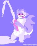 4:5 absurd_res anthro aquatic big_penis blush blush_lines bodily_fluids cum cum_on_ground cumshot ejaculation excited fish fur furred_shark genital_fluids genitals hi_res male masturbation penile penis purple_body purple_fur shark simple_background solo tongue tongue_out unkanonano zeta_(unkanonano)