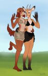 4_toes 5_fingers antelope anthro bikini bikini_bottom bikini_top black_nose bovid breasts brown_body brown_fur brown_hair canid canine canis clothed clothed_anthro clothed_female clothing digitigrade domestic_dog duo dxm8 feet female female/female fingers fur gazelle grass hair hi_res hindpaw hooves horn humanoid_hands hunting_dog illumination_entertainment interspecies karen_(sing) mammal navel outside paws plant saluki sarong sighthound sing_(movie) smile standing suki_lane swimwear tail tan_body tan_fur teeth toes two-piece_swimsuit