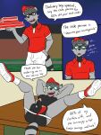 3:4 anthro anus balls butt circumcised clothed clothed_anthro clothed_male clothing clothing_aside delivery_(commerce) delivery_employee delivery_uniform dialogue english_text erection food_delivery footwear footwear_only fully_clothed fully_clothed_anthro fully_clothed_male furniture fuze genitals hair hands_behind_head hat hat_only headgear headgear_only headwear headwear_only hi_res hypnosis inside jockstrap jockstrap_aside jockstrap_only lying lying_on_table male male_anthro mammal mind_control mostly_nude mostly_nude_anthro mostly_nude_male night on_back on_table open_mouth outside partially_clothed_anthro partially_clothed_male penis pizza_delivery presenting presenting_anus presenting_balls presenting_penis procyonid questionable_consent raccoon raccoon_tail raised_leg shoes shoes_only socks solo speech_bubble spread_legs spreading standing table tail text topless underwear underwear_aside underwear_only uniform work_uniform