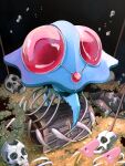  air_bubble black_background bubble coin commentary_request gold_coin hat highres luvdisc mukiguri no_humans pokemon pokemon_(creature) skeleton skull tentacles tentacruel treasure_chest underwater 