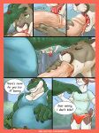 alligator alligatorid belly blue_clothing blue_shirt blue_tank_top blue_topwear bulge clothing comic cougar crocodilian dialogue english_text erection eyes_closed felid feline fellatio genitals glans gravewalker green_body green_eyes group jimbob lagomorph leporid male mammal oral outside overweight overweight_male penile penis penis_on_tongue rabbit reptile scalie sex shirt size_difference size_play t-shirt tank_top text tongue tongue_out tongue_out_fellatio topwear trio url vein veiny_penis whiskers yellow_eyes