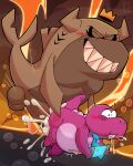 anal anal_penetration anthro aquatic balls bodily_fluids cum cum_from_mouth cum_in_mouth cum_inflation cum_inside dinosaur duo erection feral fish gameoverse genital_fluids genitals glitch_productions gobbles_(gameoverse) hi_res humanoid_genitalia humanoid_genitalia_on_feral humanoid_penis humanoid_penis_on_feral inflation leothelionel male male/male male_penetrated male_penetrating male_penetrating_male mammal overweight overweight_male penetration penis prehistoric_species reptile scalie sex shark snappers_(gameoverse) tail