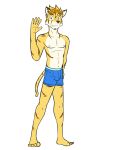  alternate_species anthro boxer_briefs bulge clothed clothing felid full-length_portrait furrification fuze hi_res male mammal navel nipples pantherine portrait sam_(stardew_valley) simple_background solo stardew_valley tiger topless underwear underwear_only white_background 