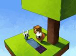 alicezakat anthro arachnid arthropod brother_(lore) bucket cloak clothing container crossover duo empty_eyes female grass grass_field half_brother_(lore) half_sister_(lore) holding_object hollow_knight_(franchise) hornet_(hollow_knight) leaf male microsoft minecraft mojang obsidian plant sibling_(lore) sister_(lore) skyblock spider team_cherry the_knight_(hollow_knight) tree vessel_(species) xbox_game_studios