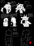2026 3:4 ambiguous_gender ambiguous_human anthro antlers attack biped black_and_white black_background blood bodily_fluids clothed clothing damage_numbers deer deltarune dialogue dialogue_box digital_drawing_(artwork) digital_media_(artwork) duo english_text female female_anthro gameplay_mechanics hair hi_res hitting horn human impwolf666 kris_dreemurr laugh long_hair mammal monochrome new_world_deer noelle_holiday scared short_hair simple_background snout snowgrave talking_to_another text undertale_(series)