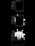 2026 3:4 anthro antlers biped black_and_white black_background breaking_the_fourth_wall closed_smile clothed clothing deer deltarune dialogue dialogue_box digital_drawing_(artwork) digital_media_(artwork) english_text equipment female female_anthro gameplay_mechanics hair hi_res horn impwolf666 long_hair looking_at_viewer mammal menu monochrome mouth_closed new_world_deer noelle_holiday simple_background smile snout snowgrave solo talking_to_viewer text undertale_(series)