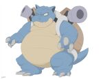 2026 anthro belly big_belly blastoise cannon canson claws fangs generation_1_pokemon hi_res looking_aside male mouth_closed nintendo obese obese_anthro obese_male overweight overweight_anthro overweight_male pokemon pokemon_(species) ranged_weapon scales shell shoulder_cannon signature solo standing tail teeth weapon