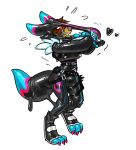 animate_inanimate anthro bandai_namco banderi bat belt belt_buckle belt_pouch black_latex blue_latex blush body_takeover bound brown_body brown_fur buckle bulge clothing cock_gag digimon digimon_(species) digitigrade_footwear encasement epic_games footwear fortnite fur furgonomic_footwear furgonomics gag gynomorph heart_symbol hi_res intersex latex latex_clothing latex_skinsuit living_clothing male mammal pack_leader_highwire pink_latex pulling_mask renamon schikon_(character) skinsuit struggling submissive submissive_male tight_clothing